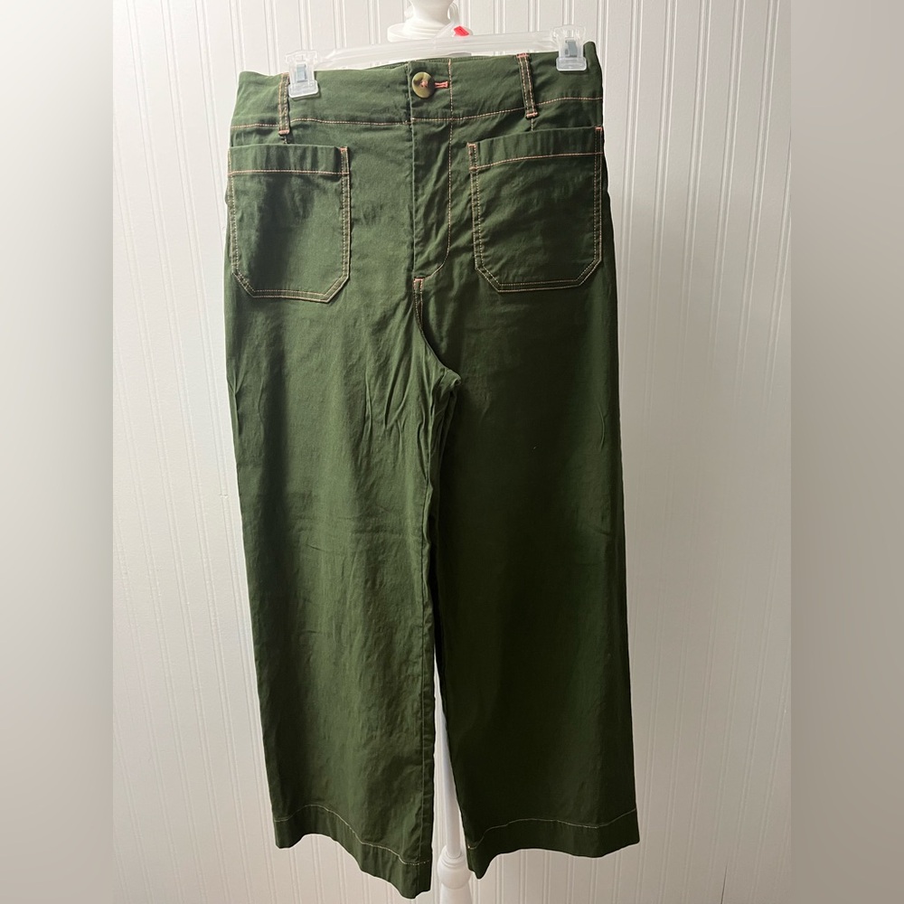 Anthropologie Green Wide Leg Pants